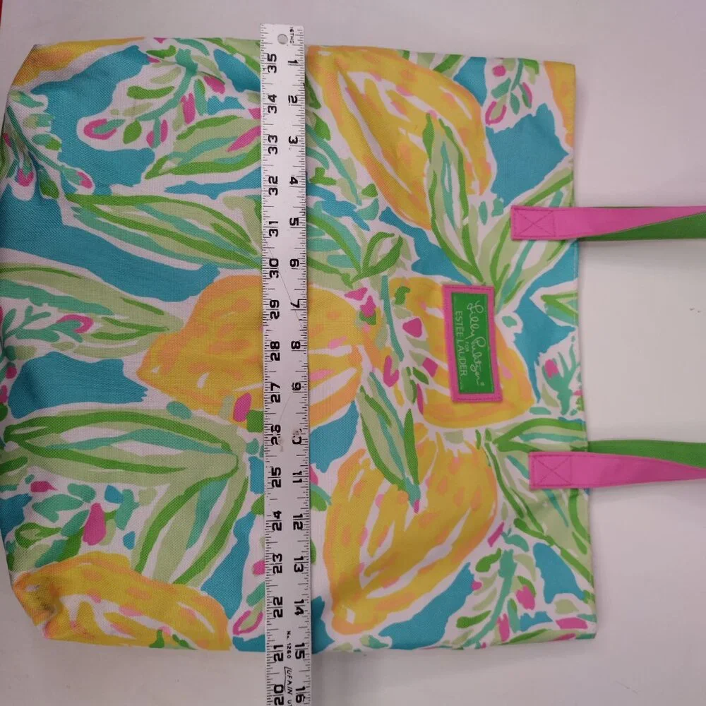 Lilly Pulitzer for Estée Lauder Pink Green Tote Bag Large - Picture 6 of 9